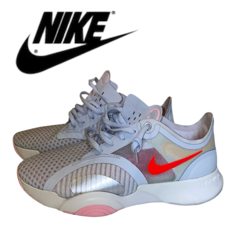 Nike Superrep Go Athletic Running Training Shoes Sneakers Gray Crimson Women 6.5